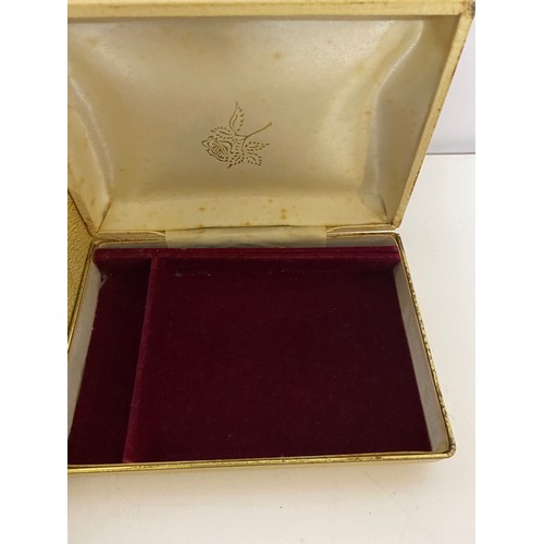 876 - Mid century lined jewellery boxes in faux leather