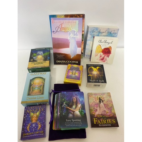 887 - 5 x Angels and Fairies inspiration books and full set of Oracle cards