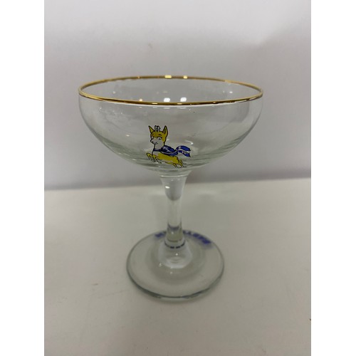 562 - Set of 6 vintage Babycham glasses.