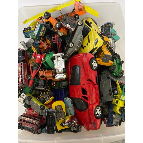 709 - Box of vintage and modern die cast vehicles including Corgi and Matchbox.