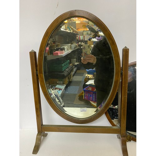 853 - Selection of 3 x bevelled vintage mirrors including a dressing table mirror measuring 74 x 51 cms