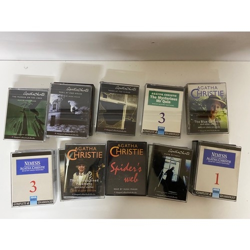 539 - Large collection of Agatha Christie talking book cassettes.