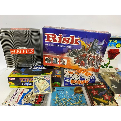 717 - Box of assorted board games, Risk, Hotel, Tycoon and others