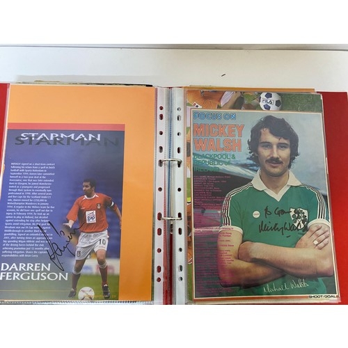 584 - Album of Blackpool FC footballers hand signed autographs