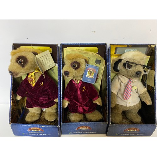 937 - Selection of 4 x meerkats, 3 x boxed with certificates.