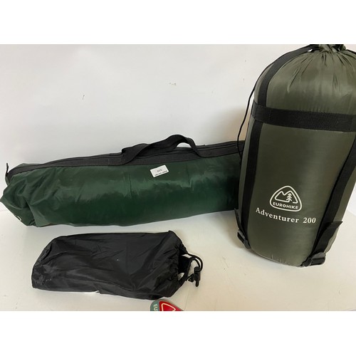 939 - Selection of Eurpohike camping equipment including a Teviot 2 man tent, groundsheet and two season m... 