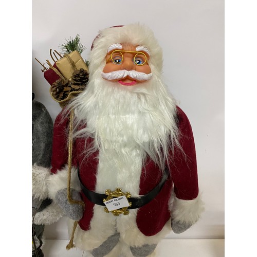 953 - Pair of Studio standing Father Christmas's measuring 62 cms tall