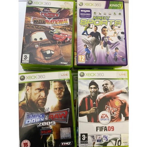 731 - Boxed Xbox 360 Elite 120gb console with leads, controller and 20 games. Fully tested and working