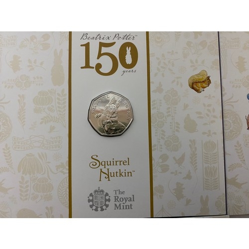 739 - Beatrix Potter 150th Anniversary 2016 UK 50p five coin set