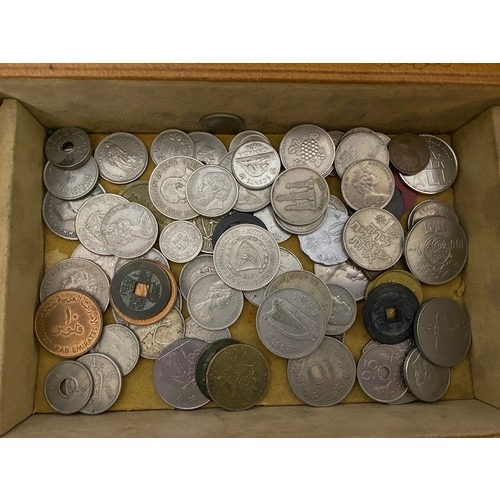 801 - Box of old coins mainly foreign