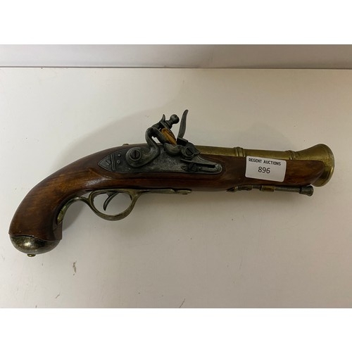 896 - Vintage ornamental flintlock pistol