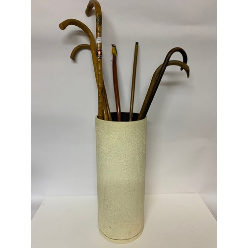 46 - Walking stick stand with collection of walking sticks