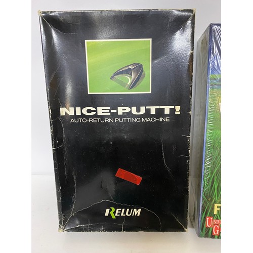 120 - Selection of golfing items including a Relum nice putt, golfers multi tool, Wilson balls x 6 and a '... 