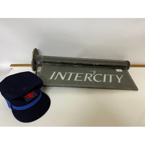 200 - Vintage Intercity sign with cap size 55. Sign measures 55 x 25 cms