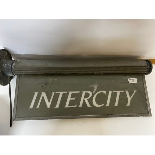 200 - Vintage Intercity sign with cap size 55. Sign measures 55 x 25 cms