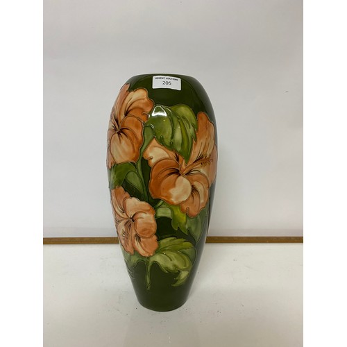 205 - Moorcroft Hibiscus vase standing 38 cms tall