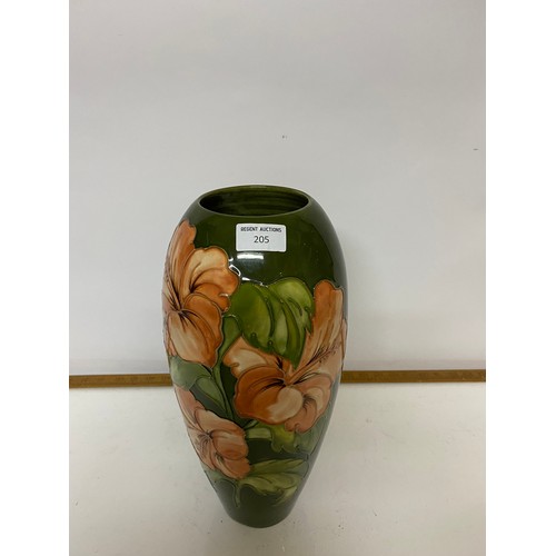 205 - Moorcroft Hibiscus vase standing 38 cms tall