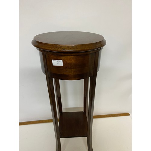 208 - Mahogany plant stand standing 74 cms tall with lift up top