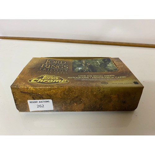 262 - 15 sealed packets of Topps Lord of the Rings Chrome Trilogy cards in box made in 2004