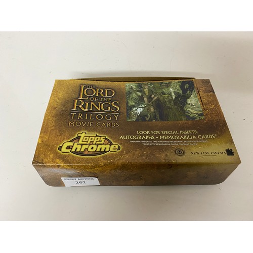 262 - 15 sealed packets of Topps Lord of the Rings Chrome Trilogy cards in box made in 2004