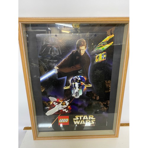 272 - Lego Star Wars Attack of the Clones Double sided collectors shop display piece, made in 2002. Frame ... 