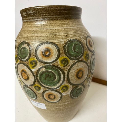 56 - Large hand painted Denby vase measuring 29 cms tall