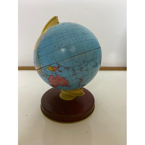 62 - One large and one small globe, largest measures