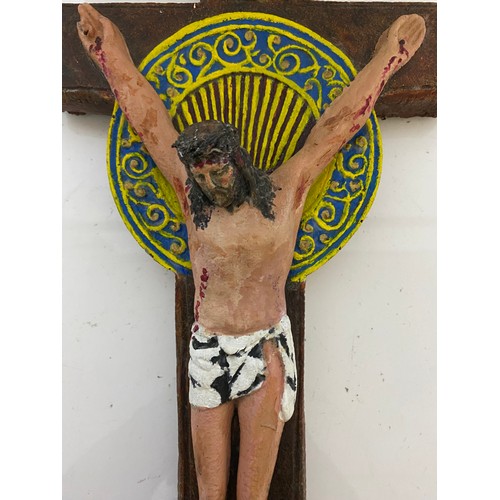 74 - Large painted crucifix