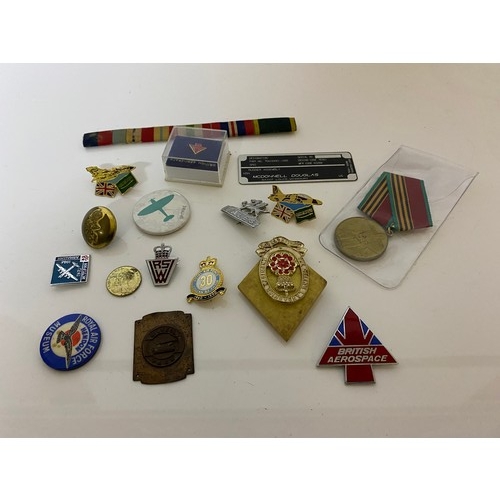 26 - Collection of military badges, pins, medals etc