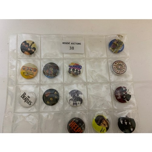 38 - Collection of 18 x Beatles button badges