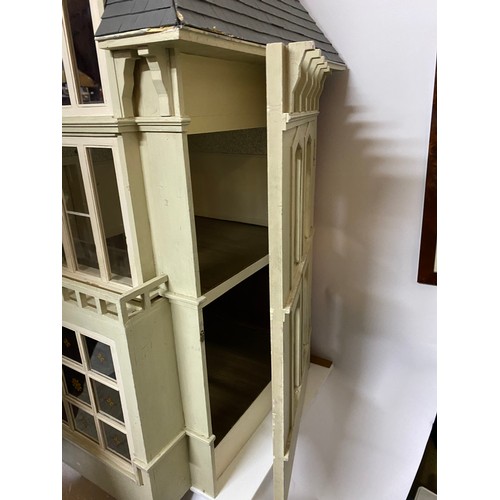 181 - Vintage dolls house with opening front and side measuring 105 x 125 cms tall