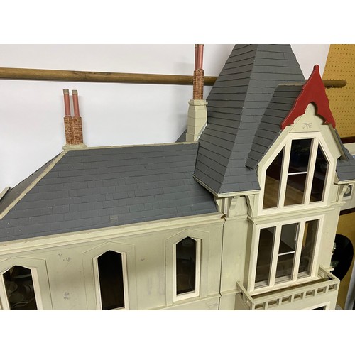 181 - Vintage dolls house with opening front and side measuring 105 x 125 cms tall