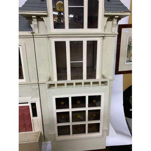 181 - Vintage dolls house with opening front and side measuring 105 x 125 cms tall