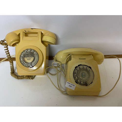 308 - A retro GPO 741 wall telephone and a GPO 746 telephone