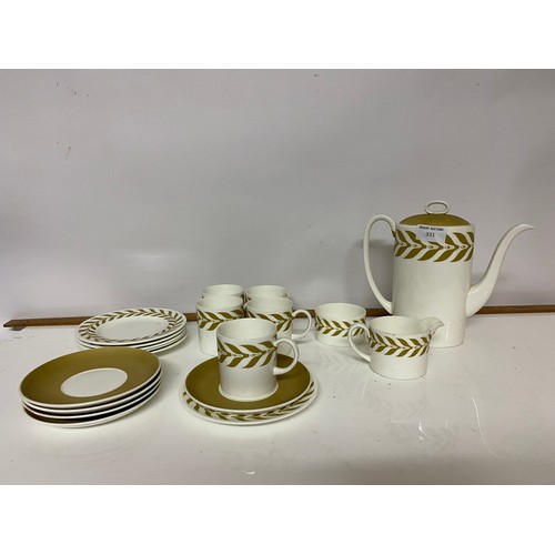 331 - A Wedgwood Susie Cooper coffee set 'Cressida' design comprising coffee pot, milk jug, sugar bowl and... 