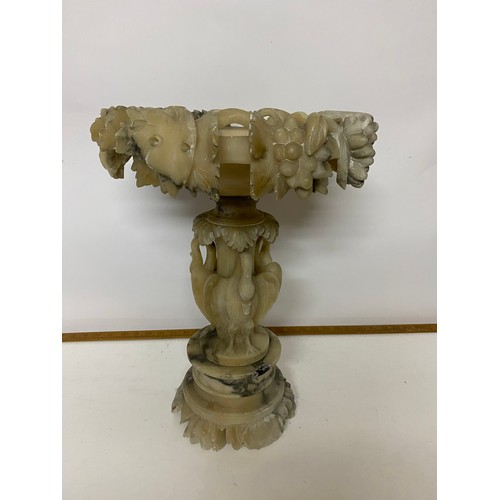 342 - Ornate Alabasta bird bath measuring 46 cms tall