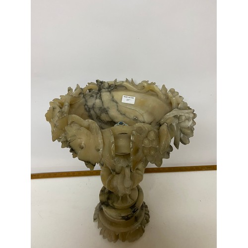 342 - Ornate Alabasta bird bath measuring 46 cms tall