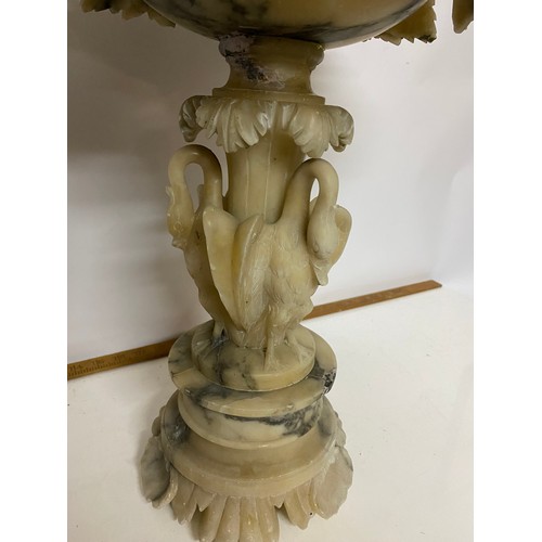 342 - Ornate Alabasta bird bath measuring 46 cms tall