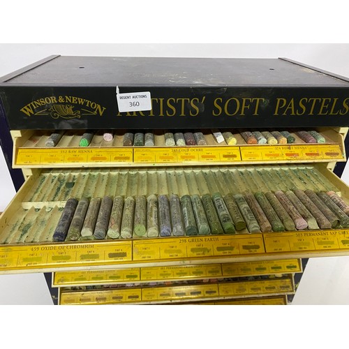 360 - Display case of Winsor and Newton artists pastels in various shades