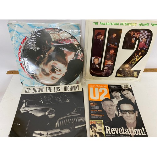 312 - Selection of U2 memorabilia including 6 x picture discs and 2 x coloured Vinyl