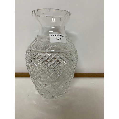 323 - Dublin glass crystal vase, 21cms tall