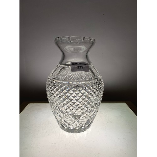 323 - Dublin glass crystal vase, 21cms tall