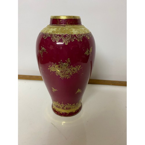 326 - Noritake vase in red and gold, 23cms