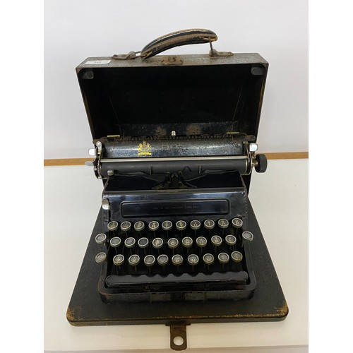 343 - Antique Bar-let model 2 typewriter with metal case