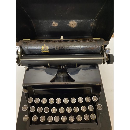 343 - Antique Bar-let model 2 typewriter with metal case