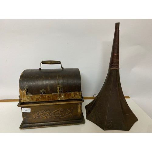 345 - An Edison standard phonograph complete with horn and box