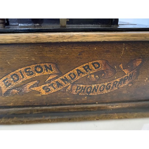 345 - An Edison standard phonograph complete with horn and box