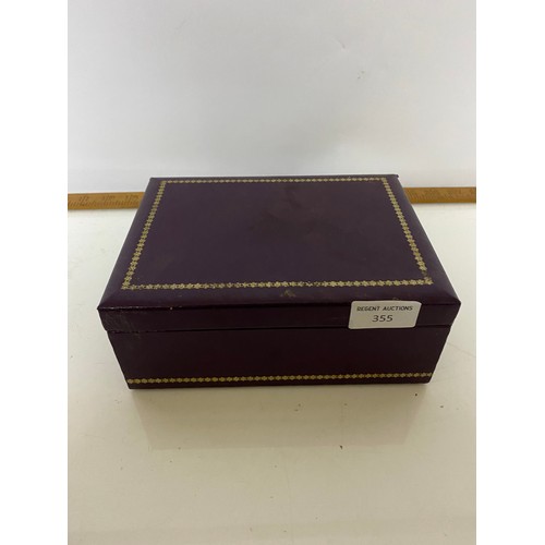 355 - Jewellery box filled with assortment of costume jewellery