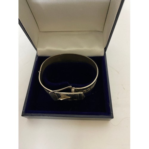 440 - 1970's hallmarked silver buckle bangle