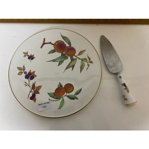 182 - Royal Worcester cake stand and knife